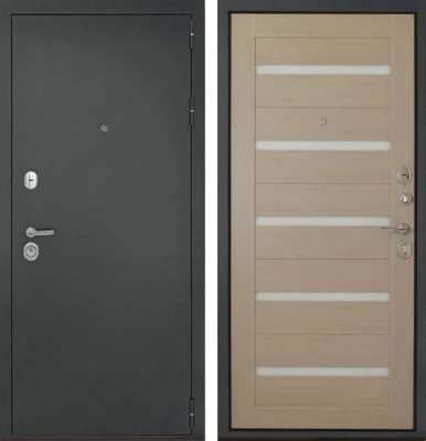 Дверь Рубикон Царга Серебро Капучино