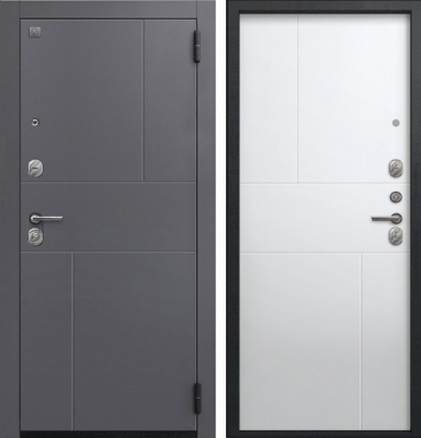 Дверь А-11 Черный муар, Кашемир графит - Кашемир белый